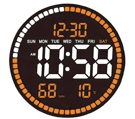 10" Plastic Digital Wall Clock with Remote Control & Alarm for Home Décor, Office, 12/24 Hours, Temperature, Humidity, Date & Week, Silent Electronic Digital Clock (White)