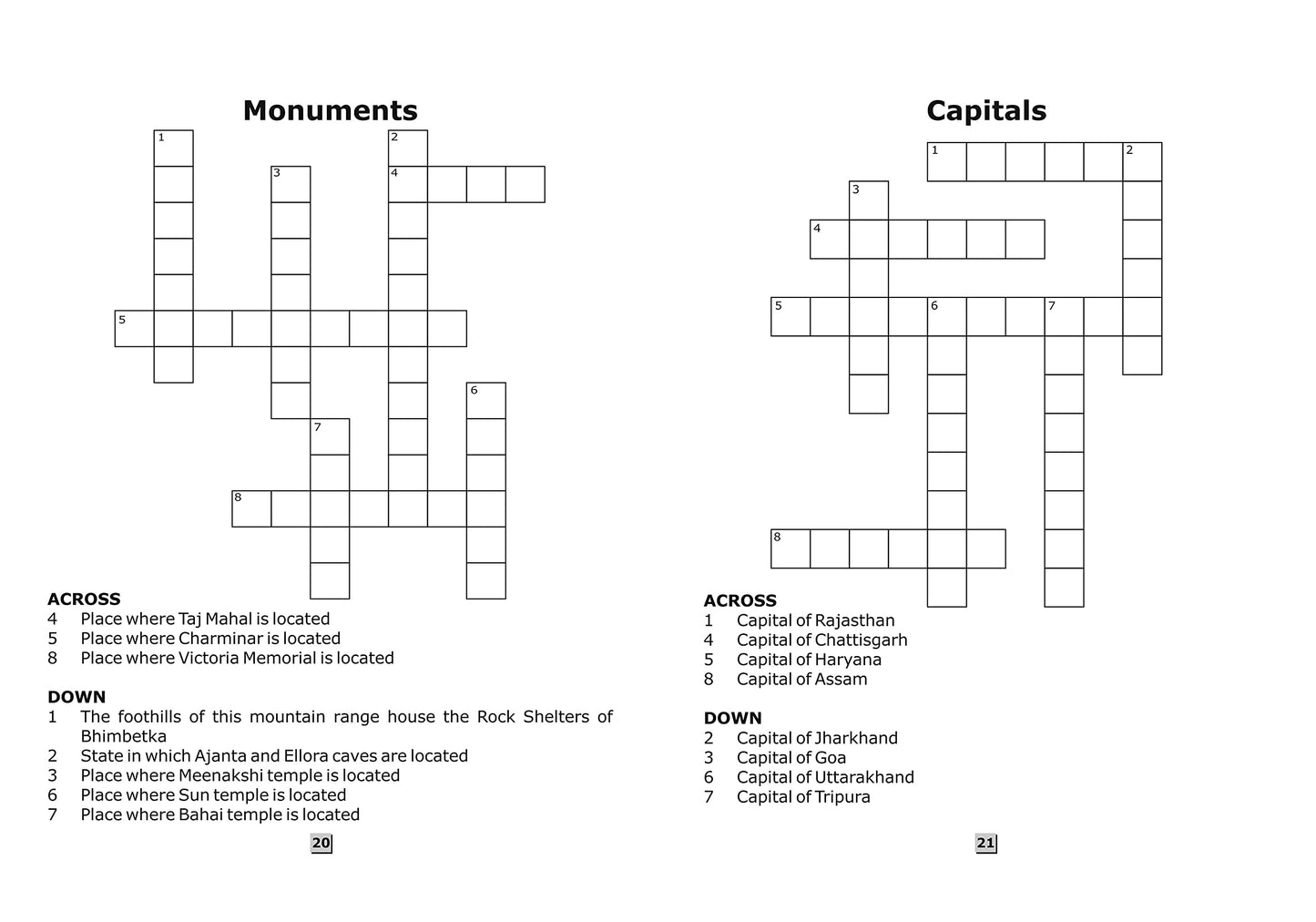 Scholars Hub Crossword Puzzle Book For Kids (Easy-1, Tricky-2, Difficult-3) (Set Of 3 Books) (144 Pages ) ( With Answers)