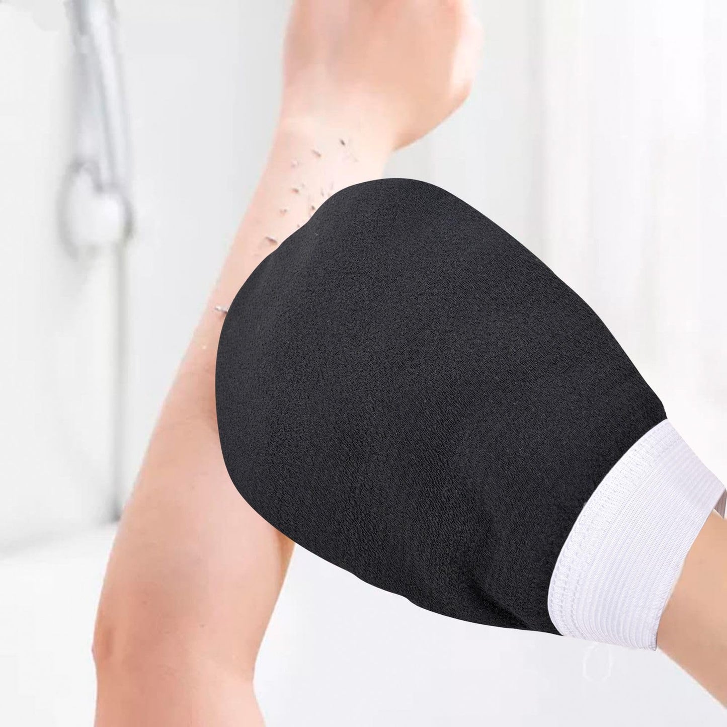Exfoliating Bath Glove for Dead Skin, Unisex, Black