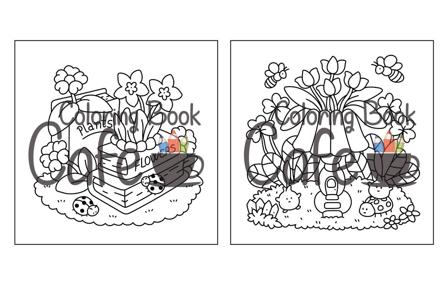 Tiny Gardens: Cute & Comfy Coloring Book for Adults and Teens Featuring Adorable Garden Scenes (Cute and Comfy Coloring Books)