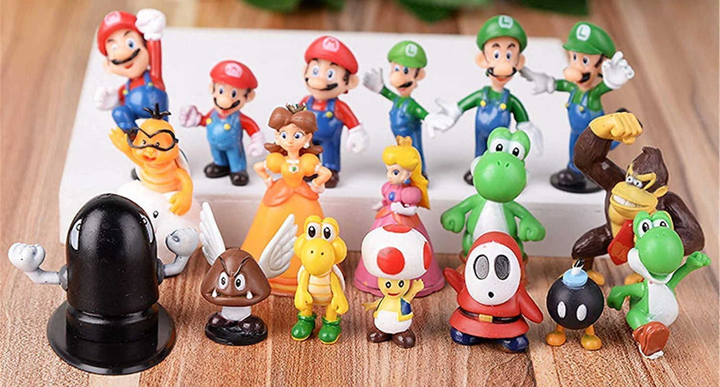 Super Mario Bros |PVC| Mini Toys 18 Pcs Playset Action Figures Collection (3–6 cm)