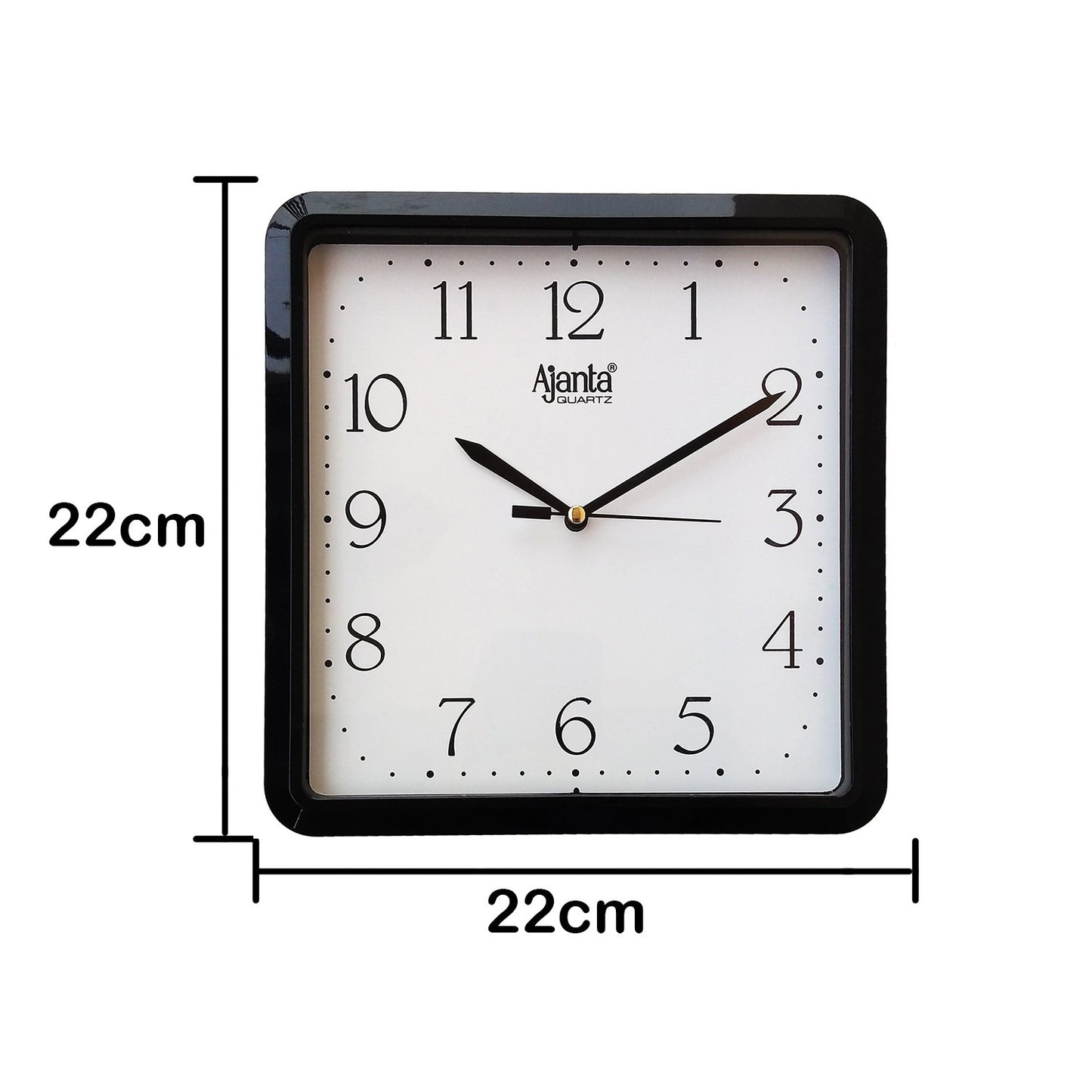 Abstract Analog Wall Clock 21.6 cm x 21.6 cm Black Plastic Step Movement