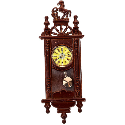 Dollhouse Clock – Vintage Miniature Grandfather Wall Clock, Living Room Furniture Toy House Accessory for Kids, Bedroom & Living Room Simulated Décor
