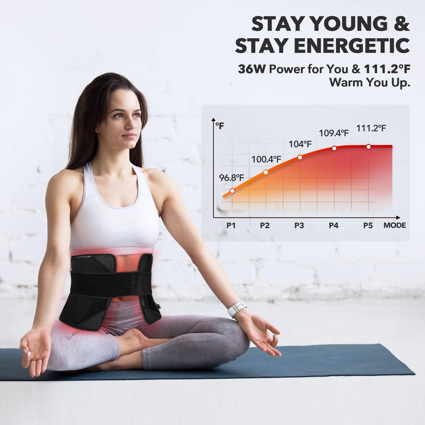 Red Light Therapy Belt with Timer and Remote Control, 660nm 850nm Infrared, 31.5" x 11.8" for Back and Full Body