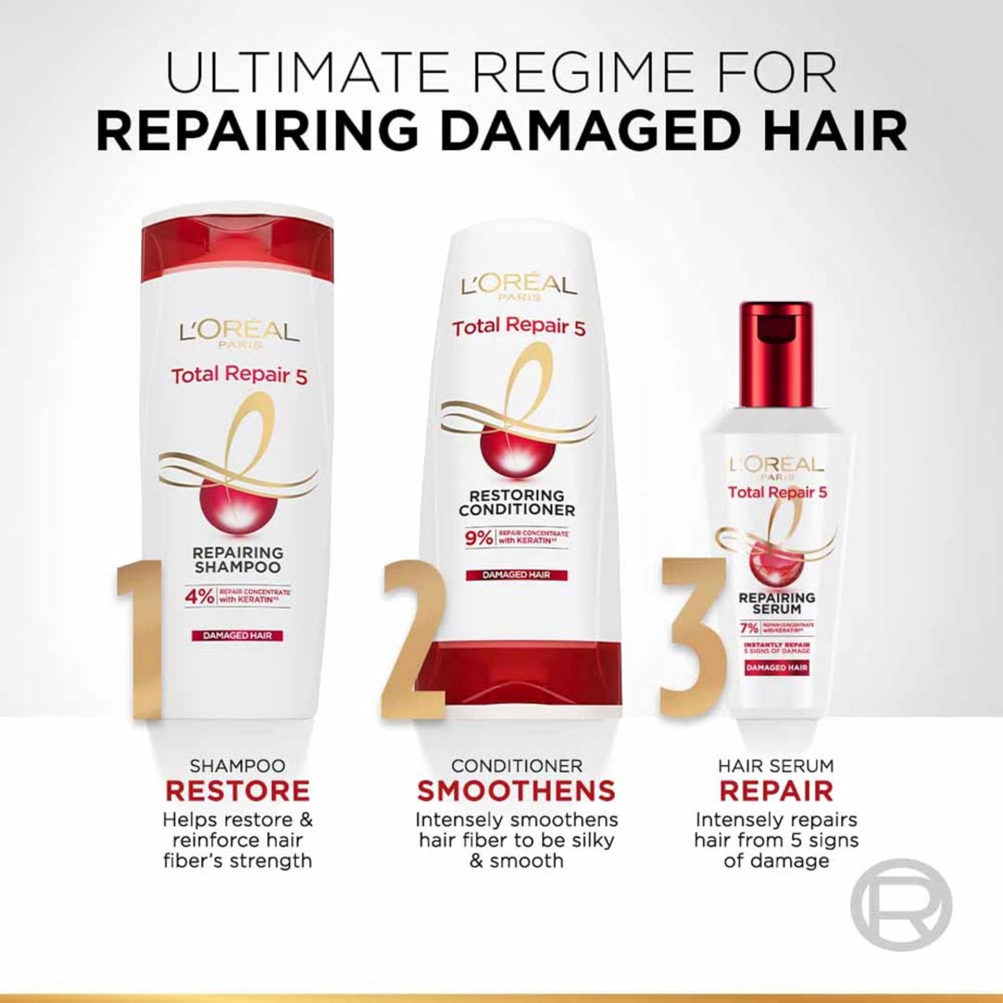 L'Oreal Paris Total Repair 5 Conditioner, 180ml, Damaged Hair
