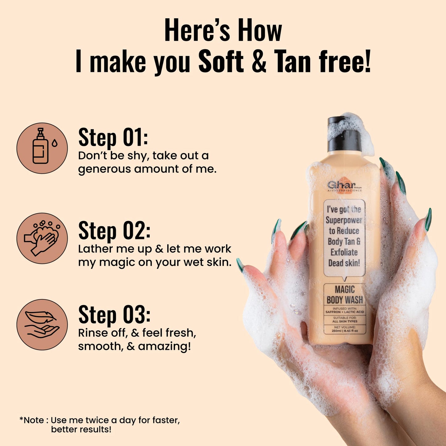Exfoliating Body Wash with Saffron & Niacinamide - Tan Removal