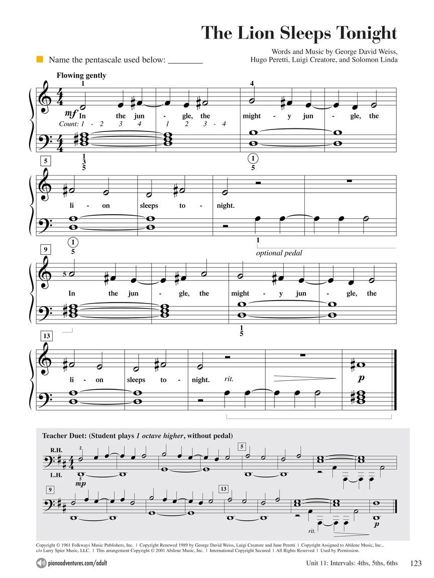Adult Piano Adventures: All in One Course - Book 1 | Faber Beginner Method Piano Book for Adults with Chords and Music Notation | Piano Sheet Music and Theory for Self Learners With Digital Audio