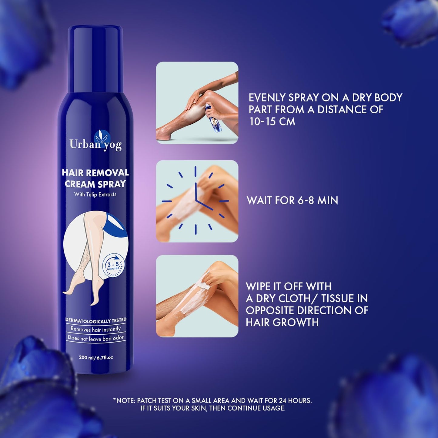 Hair Removal Cream Spray for Women, 200ML, Tulip Blue