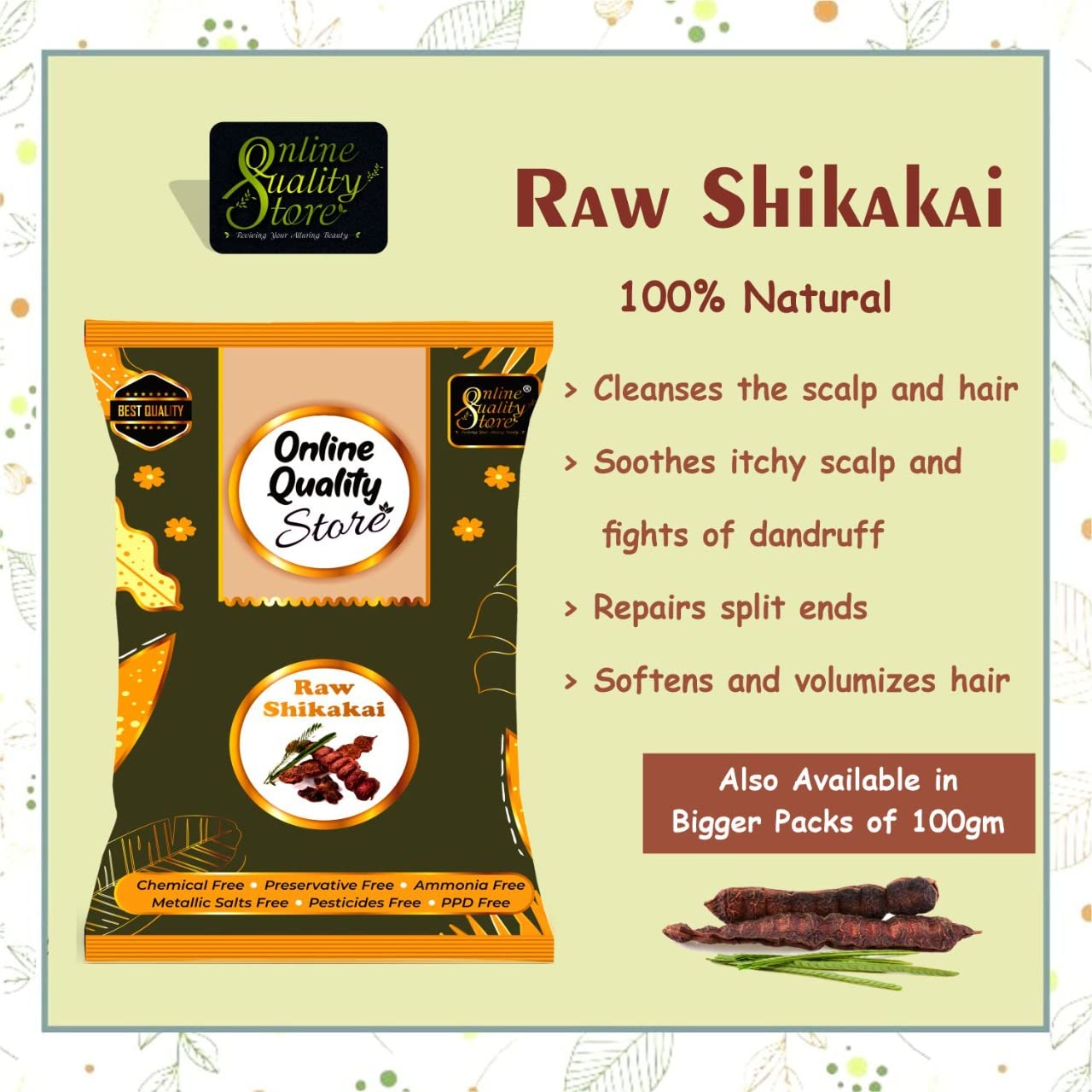 Natural Amla Reetha Shikakai Herbal Hair Pack - 600g