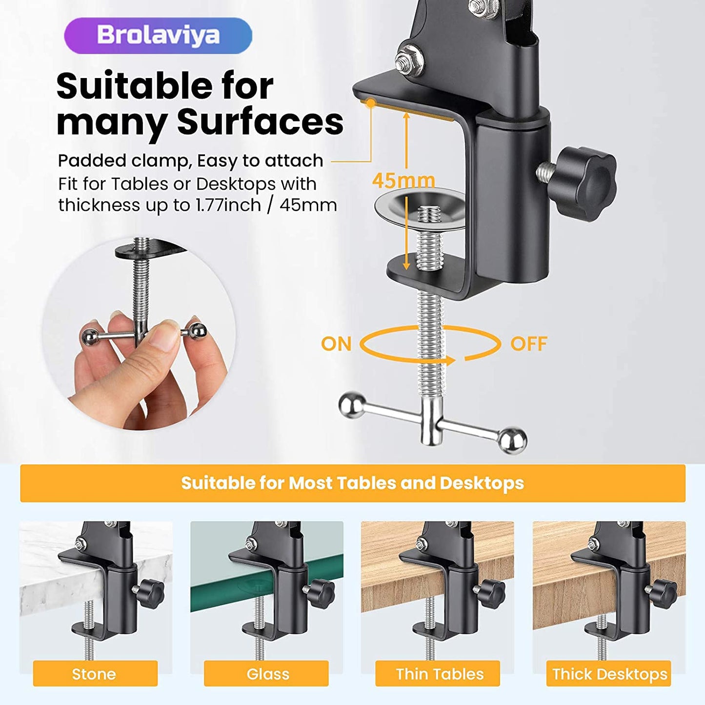 LED Desk Lamp with Metal Arm Stand, 32cm, 3 Lighting Modes, 360 Degree Spin, Adjustable Brightness