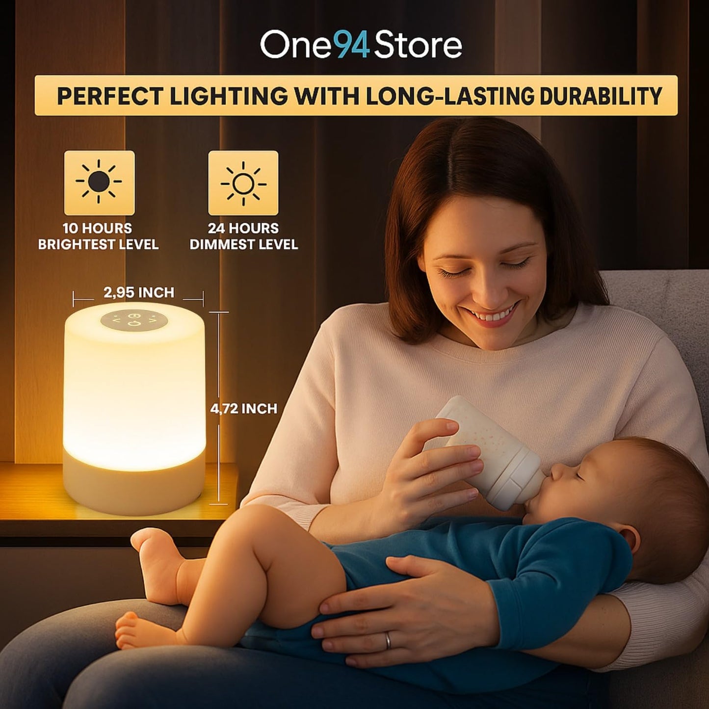Touch Control LED Table Lamp - USB Rechargeable - White - Modern Design
