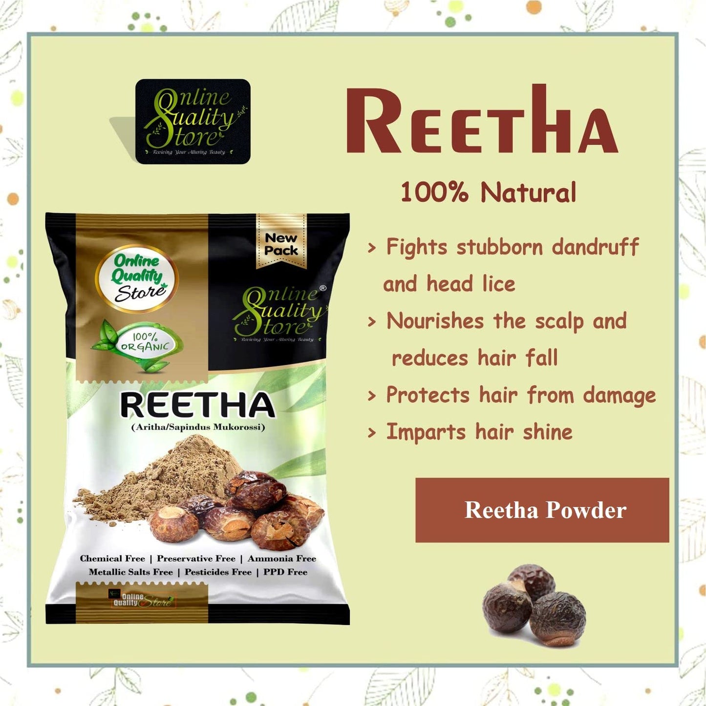 Herbal Hair Pack Powder Combo - Amla, Reetha, Shikakai & Bhringraj