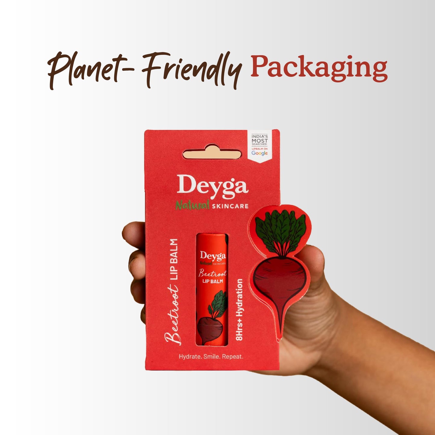 Tinted Beetroot Lip Balm for Dry & Chapped Lips, 1 Stick