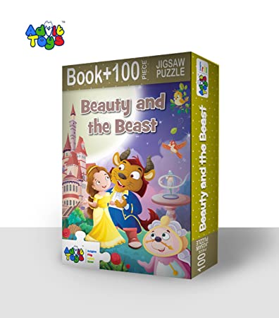 Advit Toys Beauty and The Beast- Jigsaw Puzzle | Story Theme Puzzle Gift for Kids & Toddlers (100 Pieces + Educational Fun Fact Book Inside)