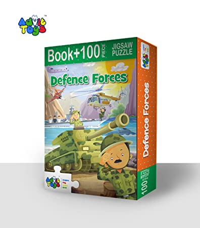 Advit Toys Defence Force - Jigsaw Puzzle | Educational Defence Theme Puzzle for Kids 4+ Years (100 Pieces + Educational Fun Fact Book Inside)