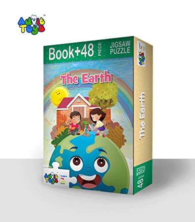 Advit Toys - The Earth Jigsaw Puzzle | Educational Earth Puzzle for Kids & Toddlers 4+ Years (48 Pieces + Educational Fun Fact Book Inside)
