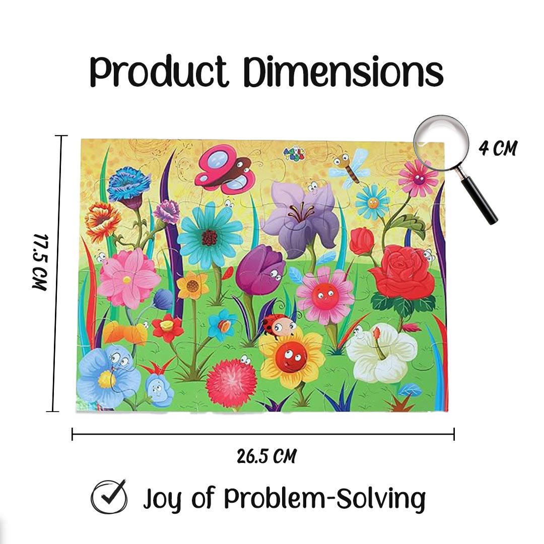 Advit Toys Educational Flowers Jigsaw Puzzle for Kids to Enhance Their Knowledge Flowers | Flower Learning Puzzle Gift for Kids (24 Pieces + Fun Fact Book)