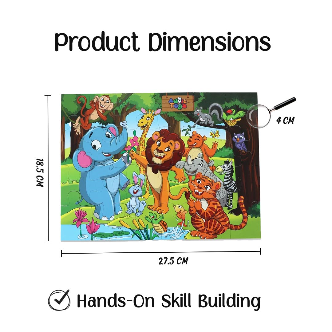 Advit Toys The Jungle Story - Jigsaw Puzzle | Educational Learning Puzzle Gift for Kids (24 Pieces + Fun Fact Book)
