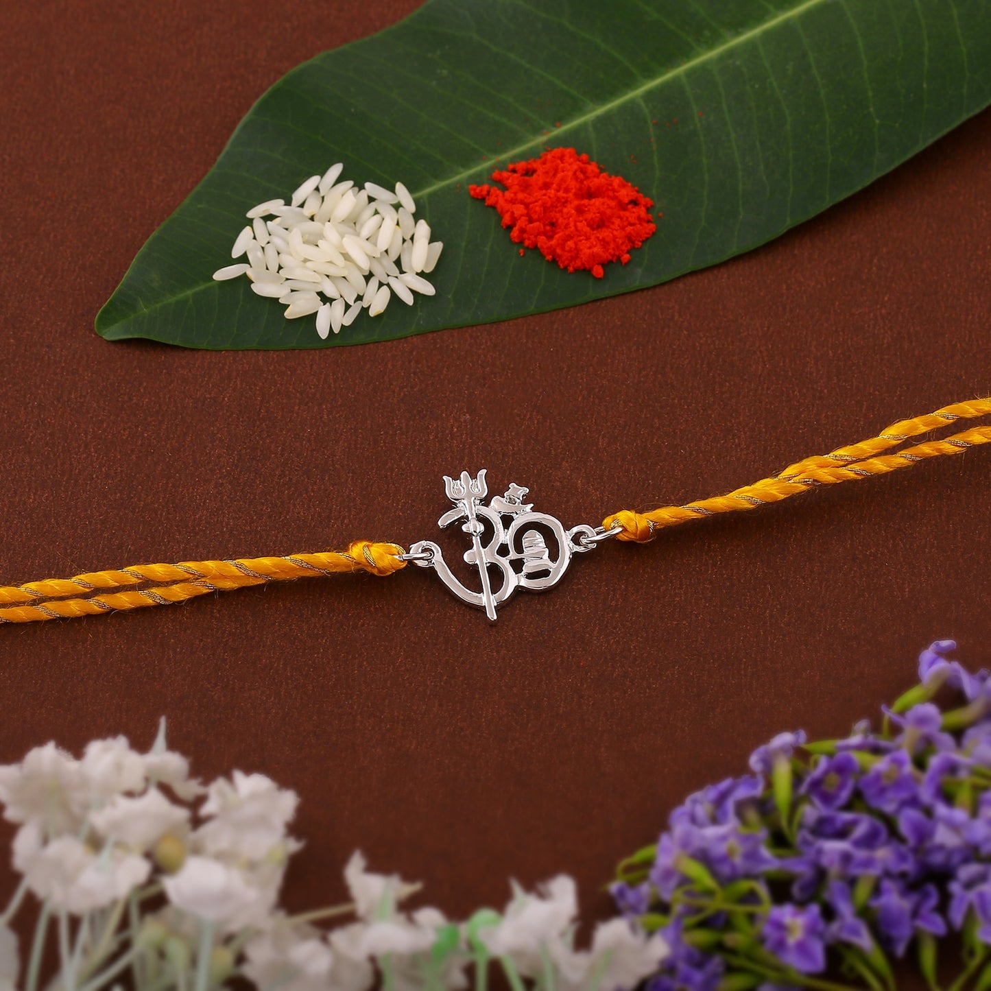 Rhodium Shivay Om Designer Rakhi