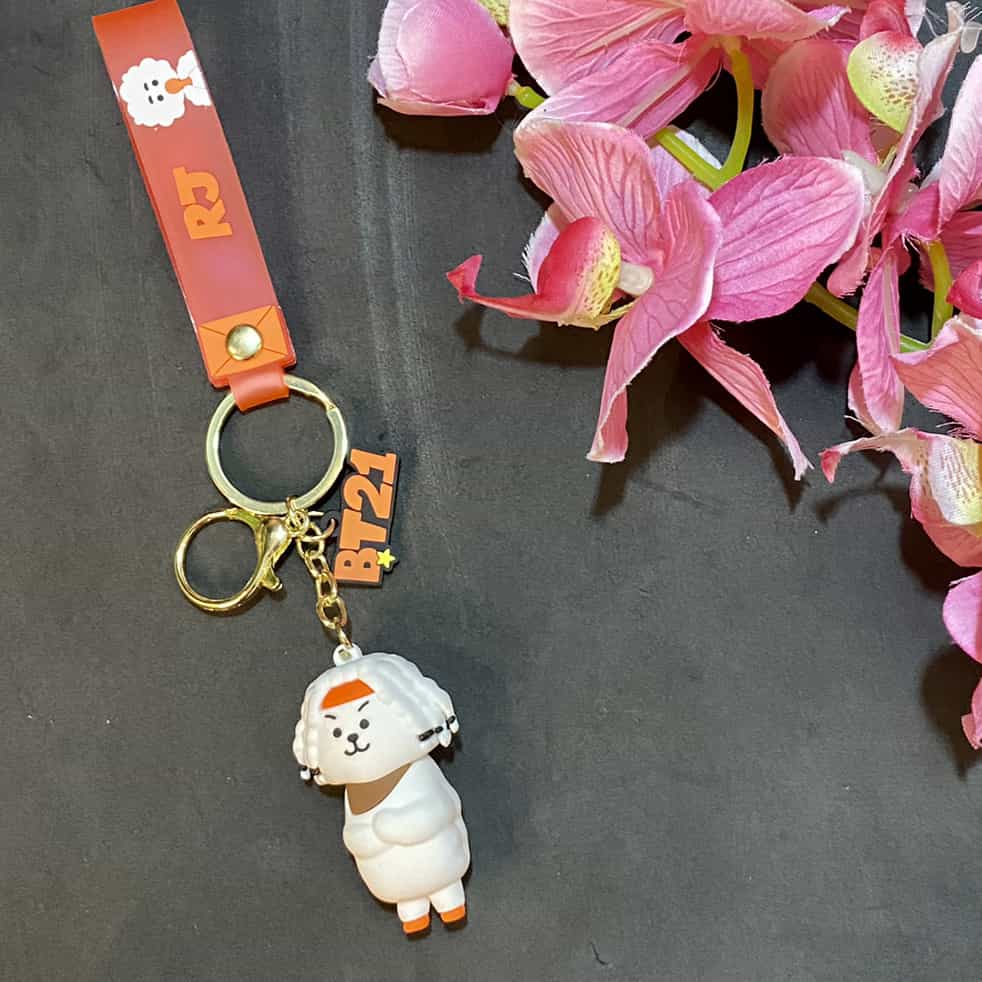 BTS BT21 RJ Lanyard Keychain | Kpop Keychain | Silicone |
