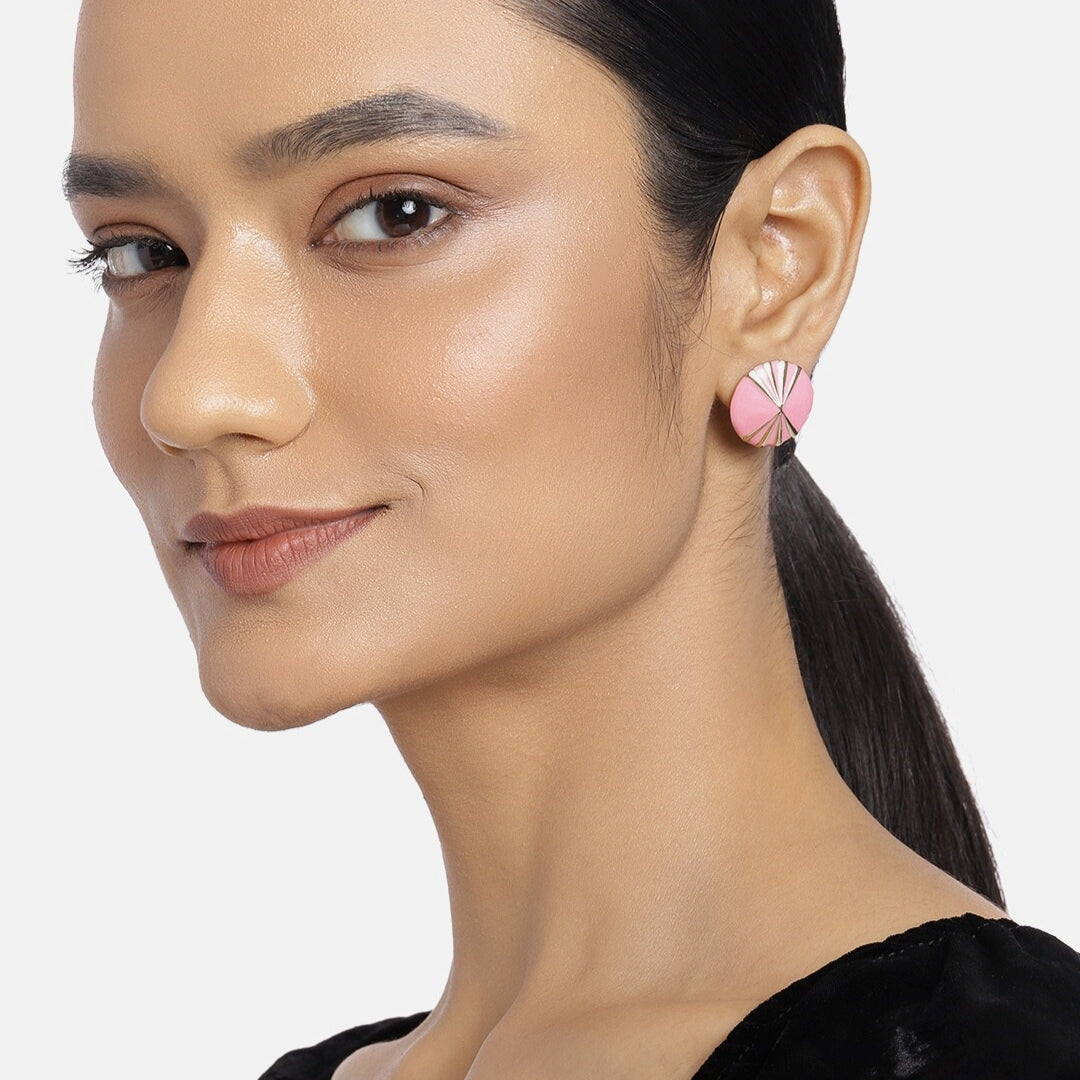 Estele Beautiful Pink Colour everyday wear trendy Button Studsfor women