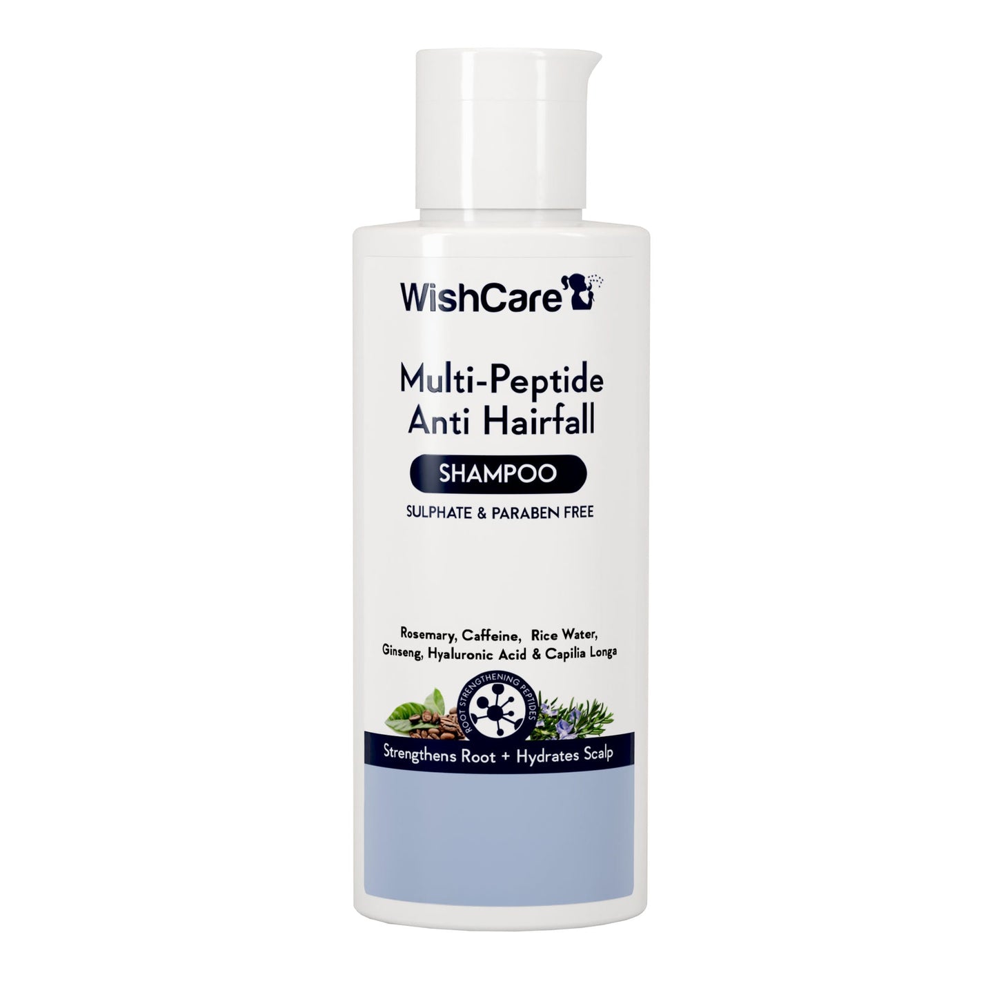 WishCare Multi Peptide Anti Hairfall Shampoo with Rosemary - Controls Hairfall - Boosts Hair Growth