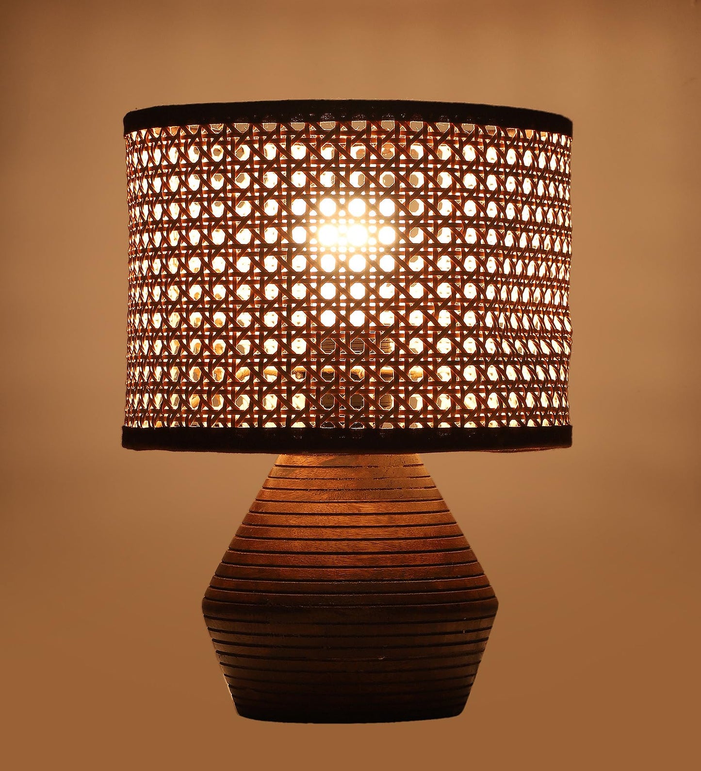 Table Lamp Hand-Woven Rattan 20L x 20W x 25H CM Natural Color