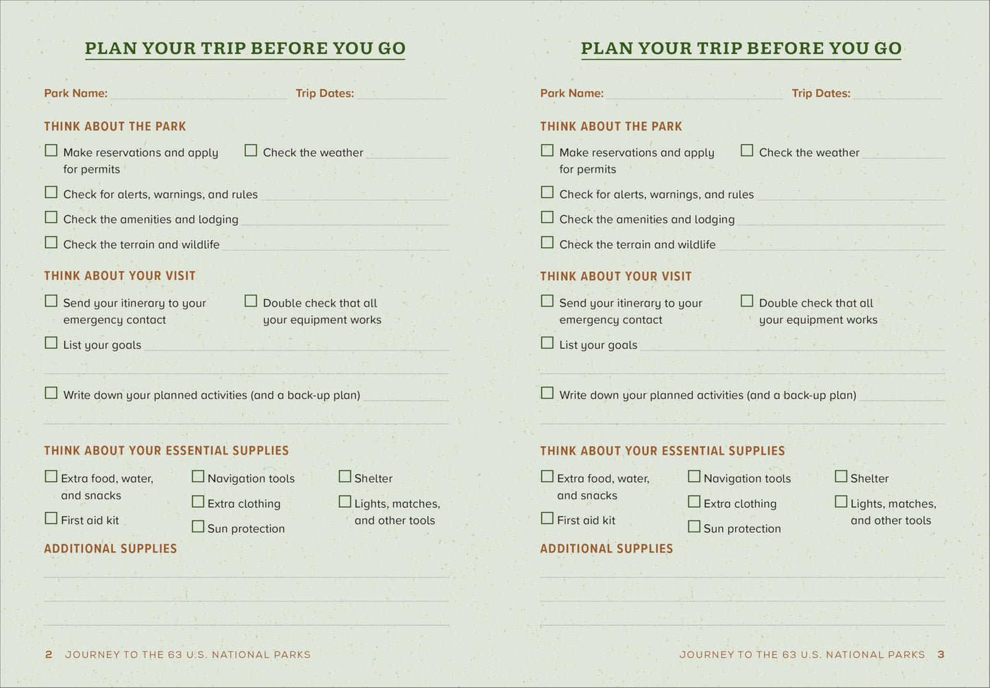 Journey to the 63 U.S. National Parks: A Journal to Plan, Record, and Remember Your Adventures