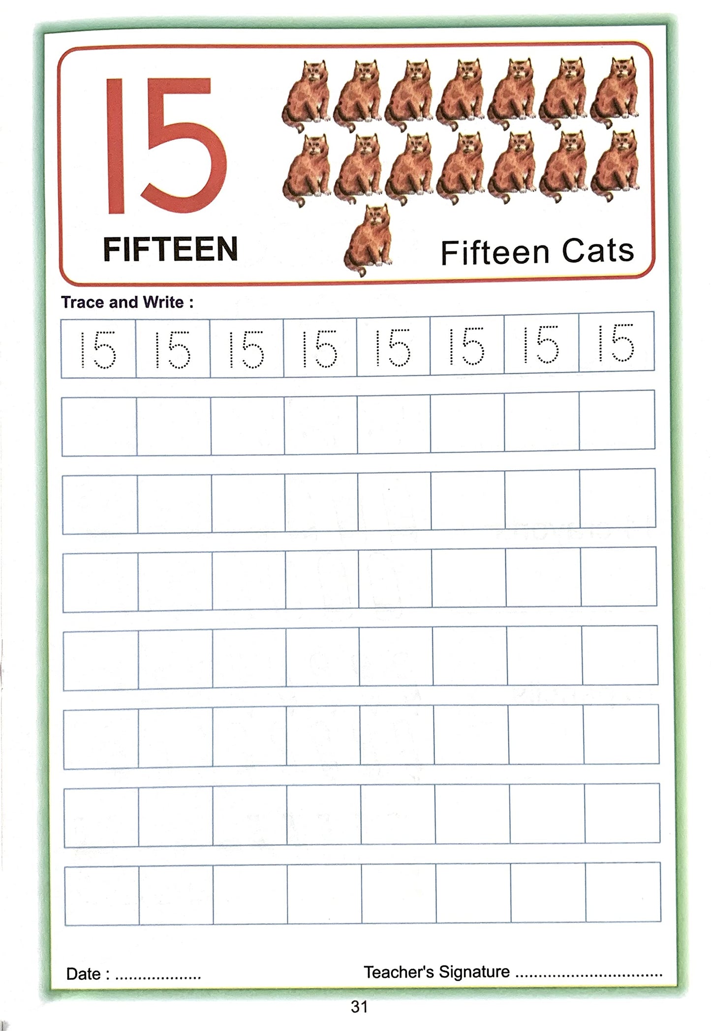 Number Writing Book.(1-50).