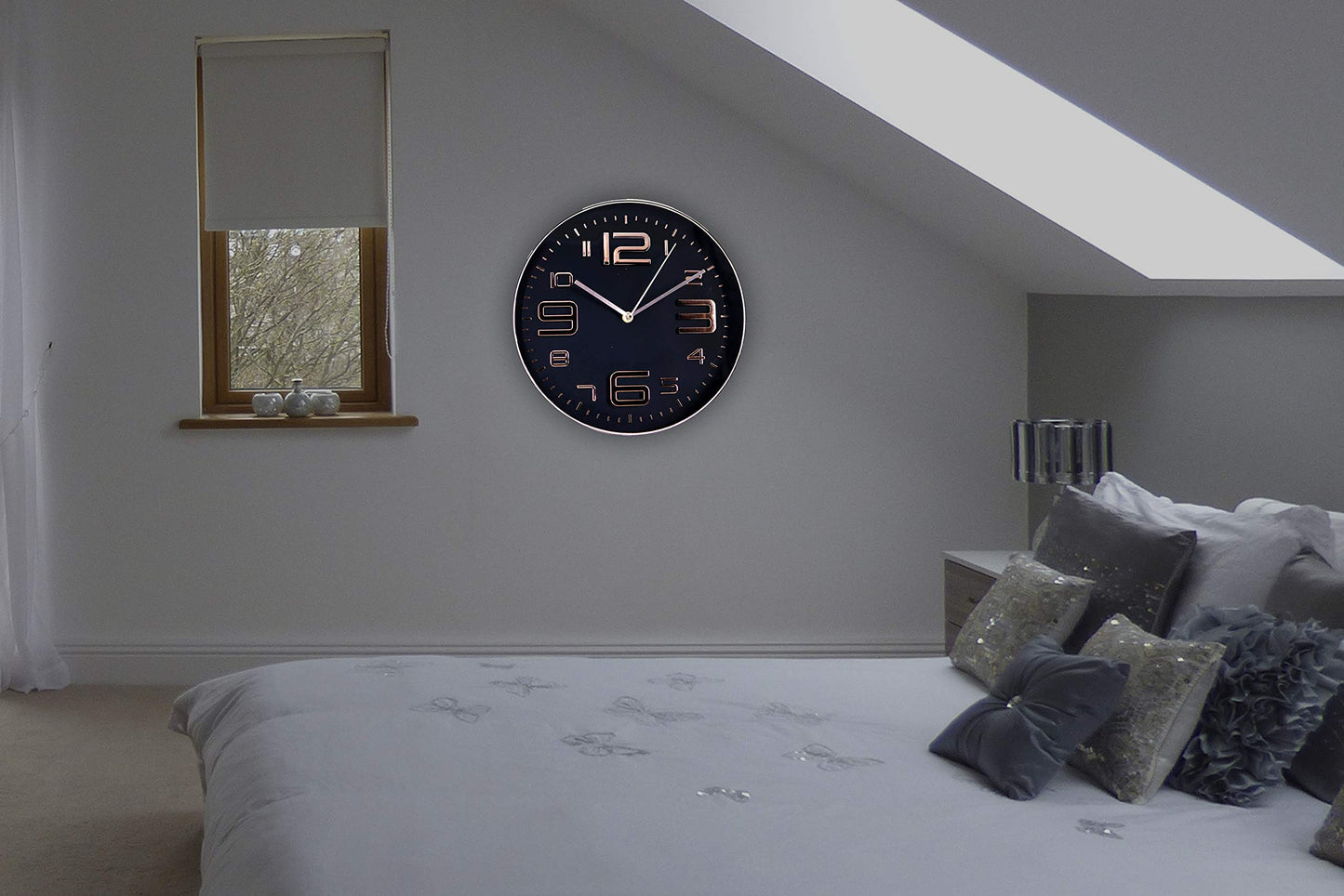 Silent Quartz Wall Clock 30cm Aqua Green Plastic Frame