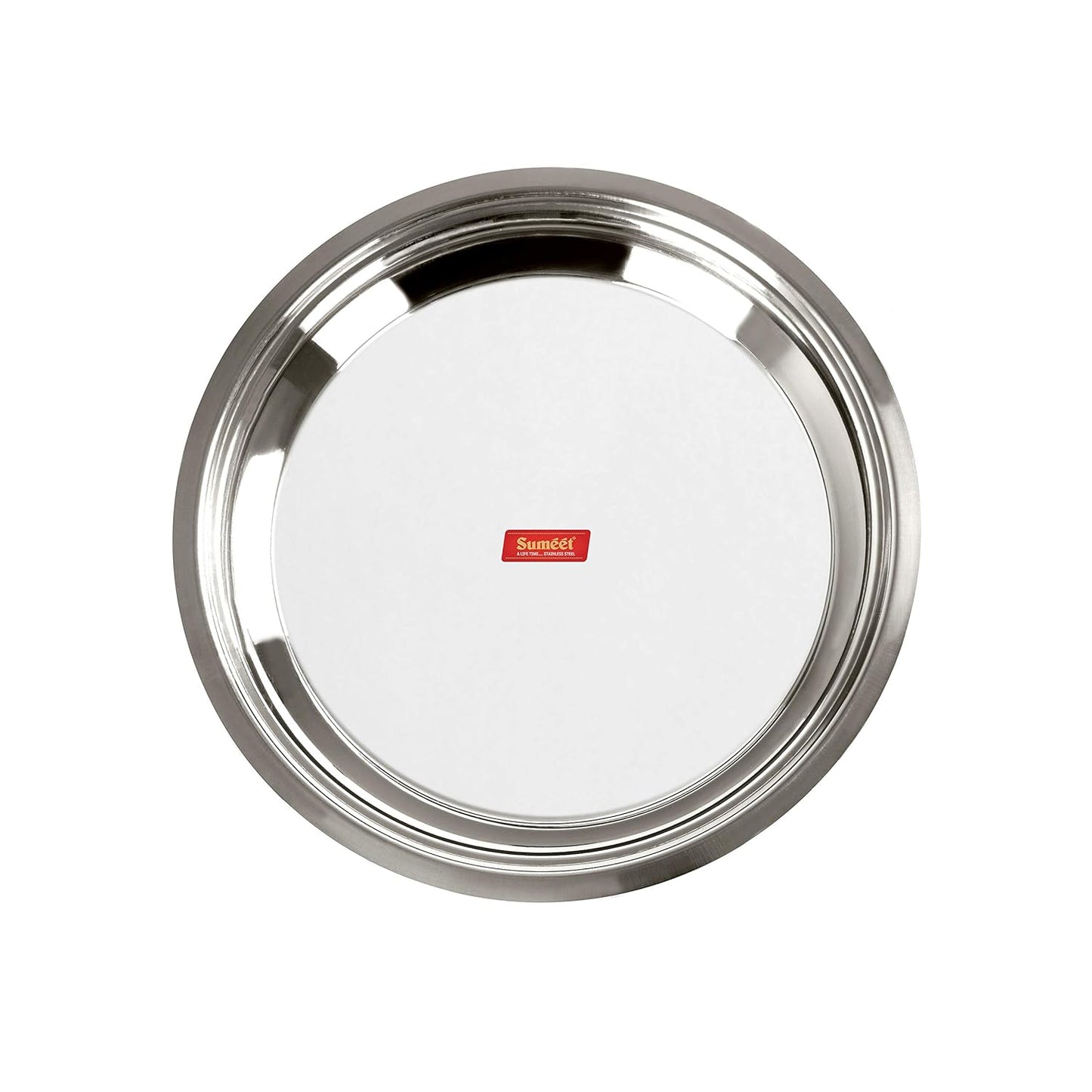 Sumeet Heavy Stainless Steel Parat (2.8 liter | 34Cm), Silver