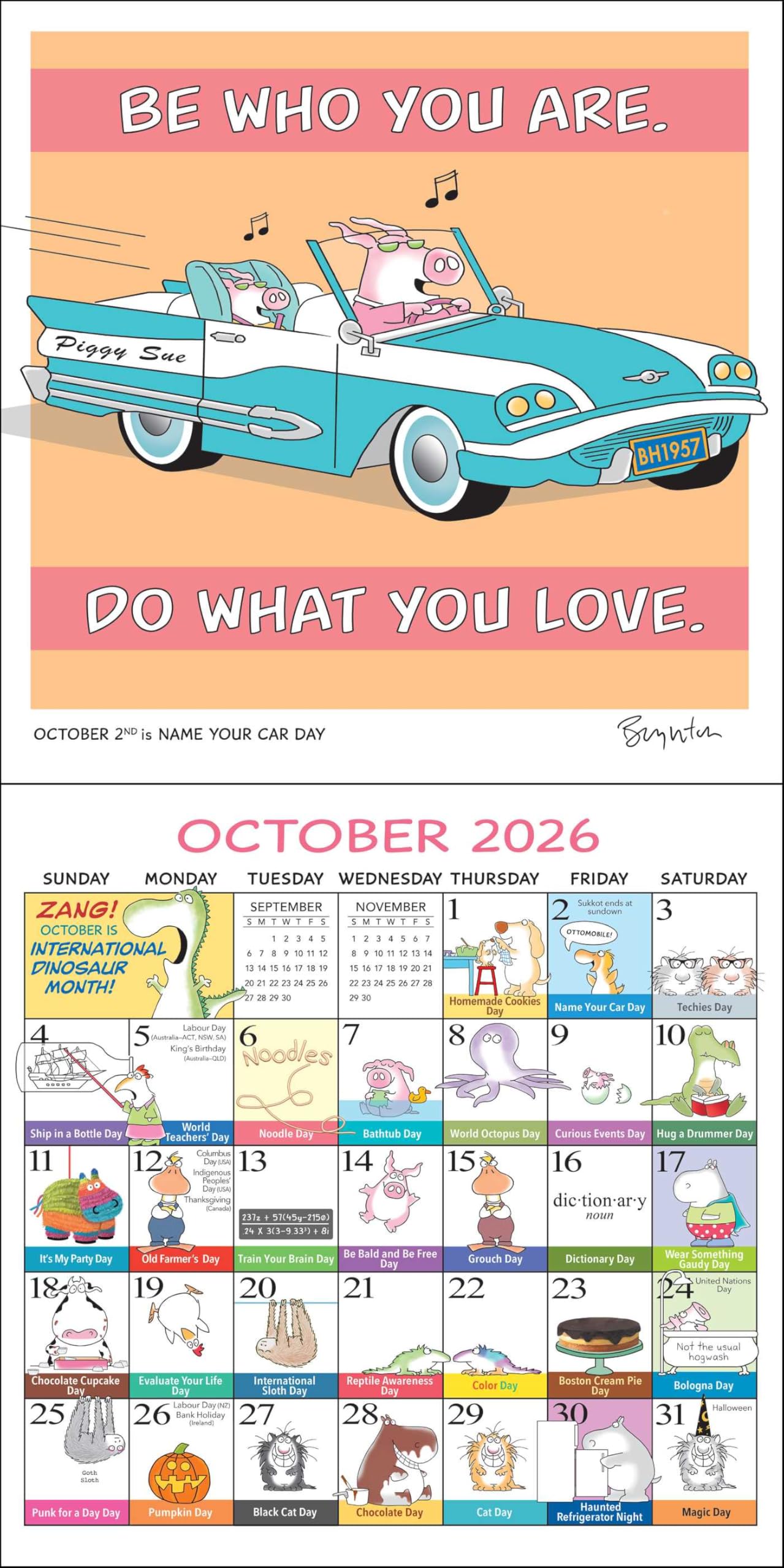 Sandra Boynton's Every Day's a Fabulous Holiday 2026 Wall Calendar