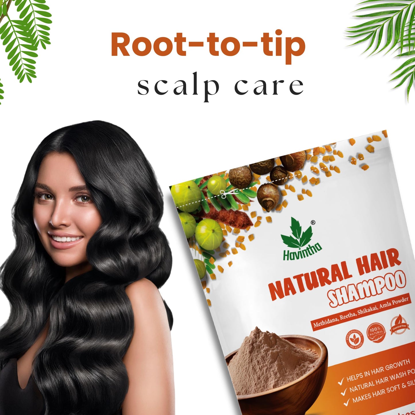 Natural Herbal Shampoo for All Hair Types - 227gm
