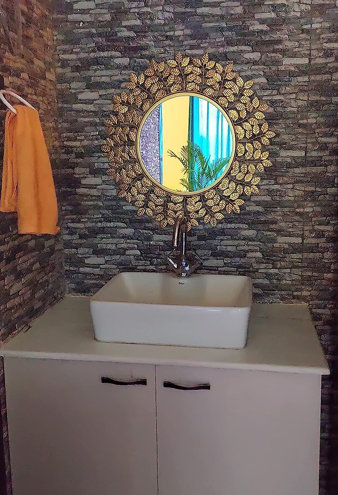 Wall Mirror - Rust Proof & Weather Proof - Gold - 61 cm | 24 Inches - Anti-Spatter Glass