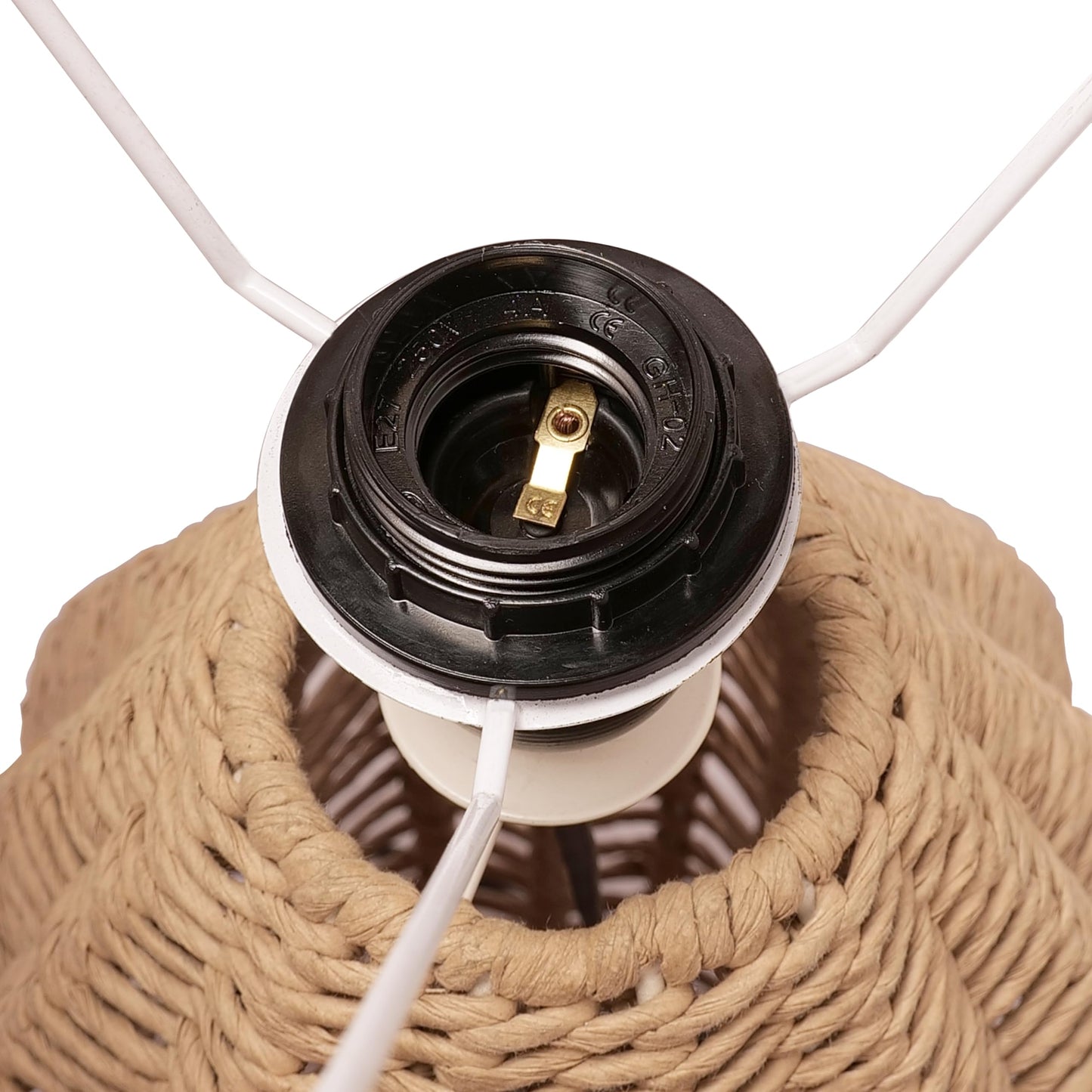 Table Lamp Modern Rustic Blend Wicker Look Height: 30cm