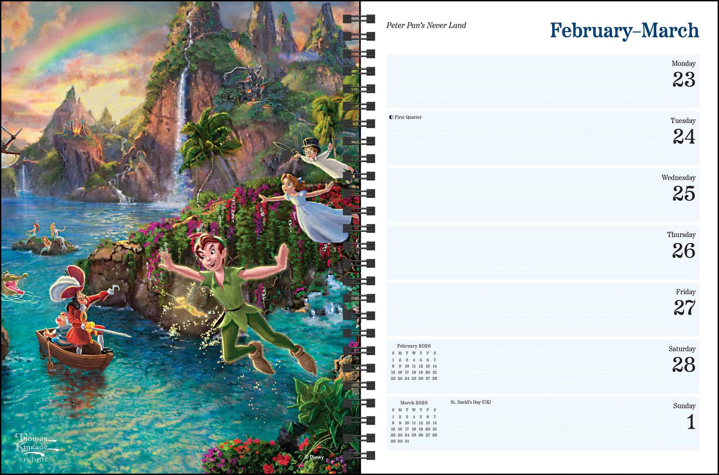 Disney Dreams Collection by Thomas Kinkade Studios 2026 Engagement Calendar