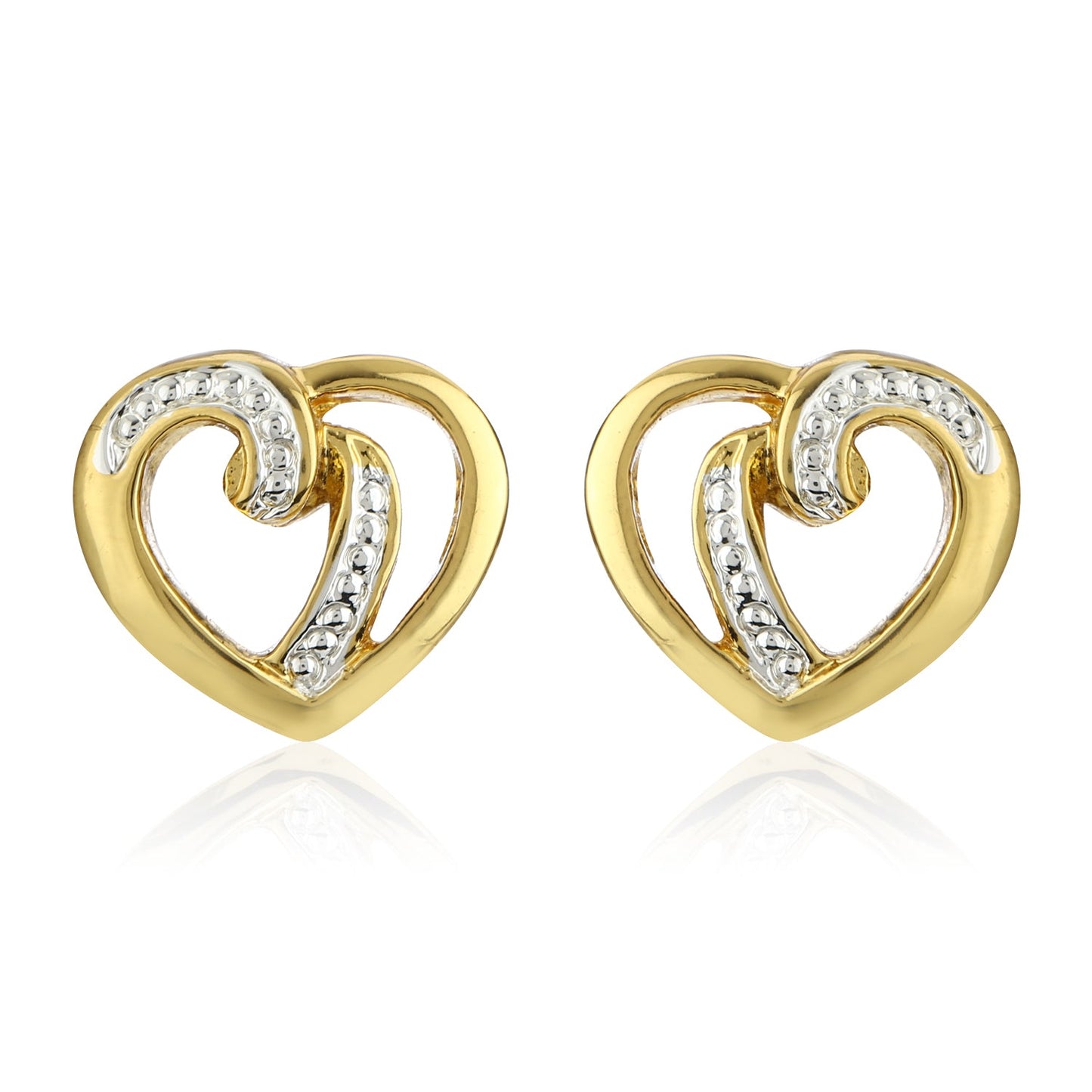Estele Gold Plated Heart-Shaped Stud Earrings for Women Timeless & Stylish Design