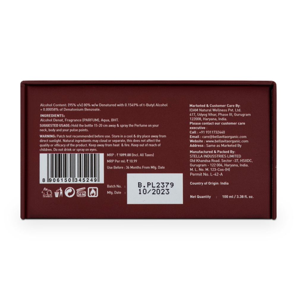 Bella Vita OUD Dark Eau De Perfume for Men