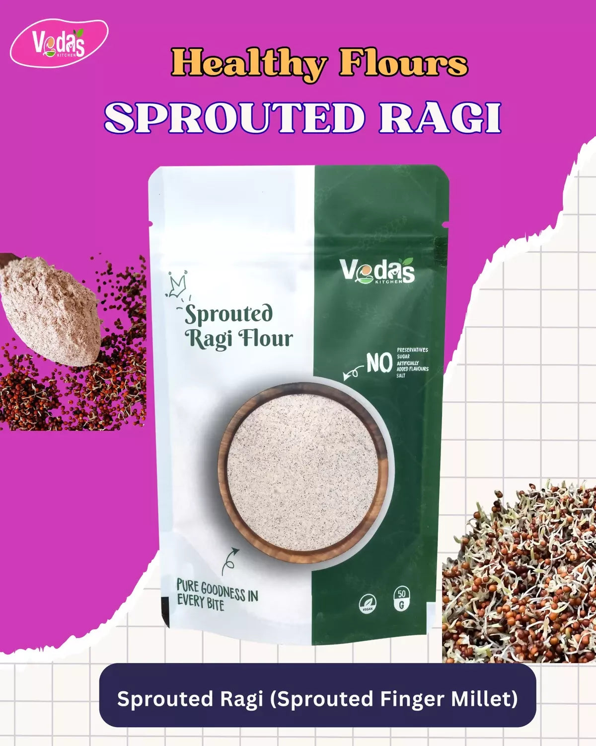 Vedas Kitchen Sprouted Ragi Flour