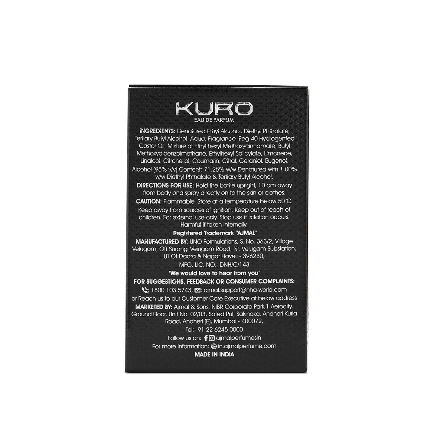 Ajmal India Kuro Perfume For Men