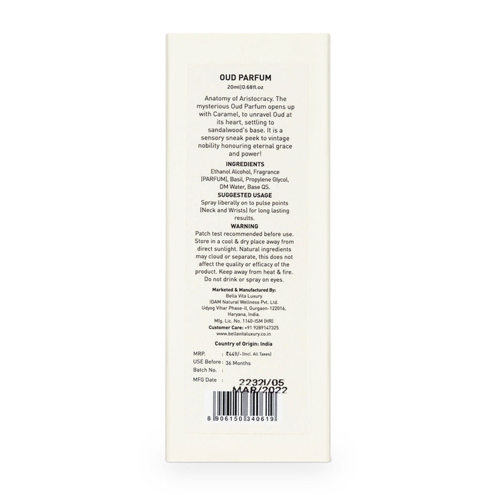 Bella Vita Oud Parfum Unisex Perfume