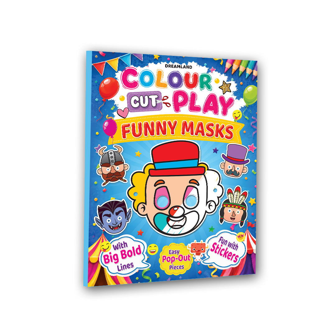 Dreamland Publications Colour Cut Play : Animal Masks- A Creative Sticker Activity Book for Kids Ages 48