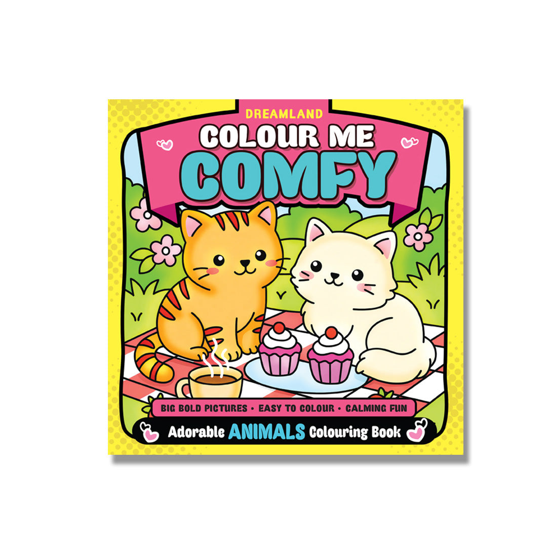 Dreamland Publications Colour Me Comfy: Artsy Animals - Easy and Relaxing Animal Colouring Book for All Ages with Bold, Cute and Creative Designs