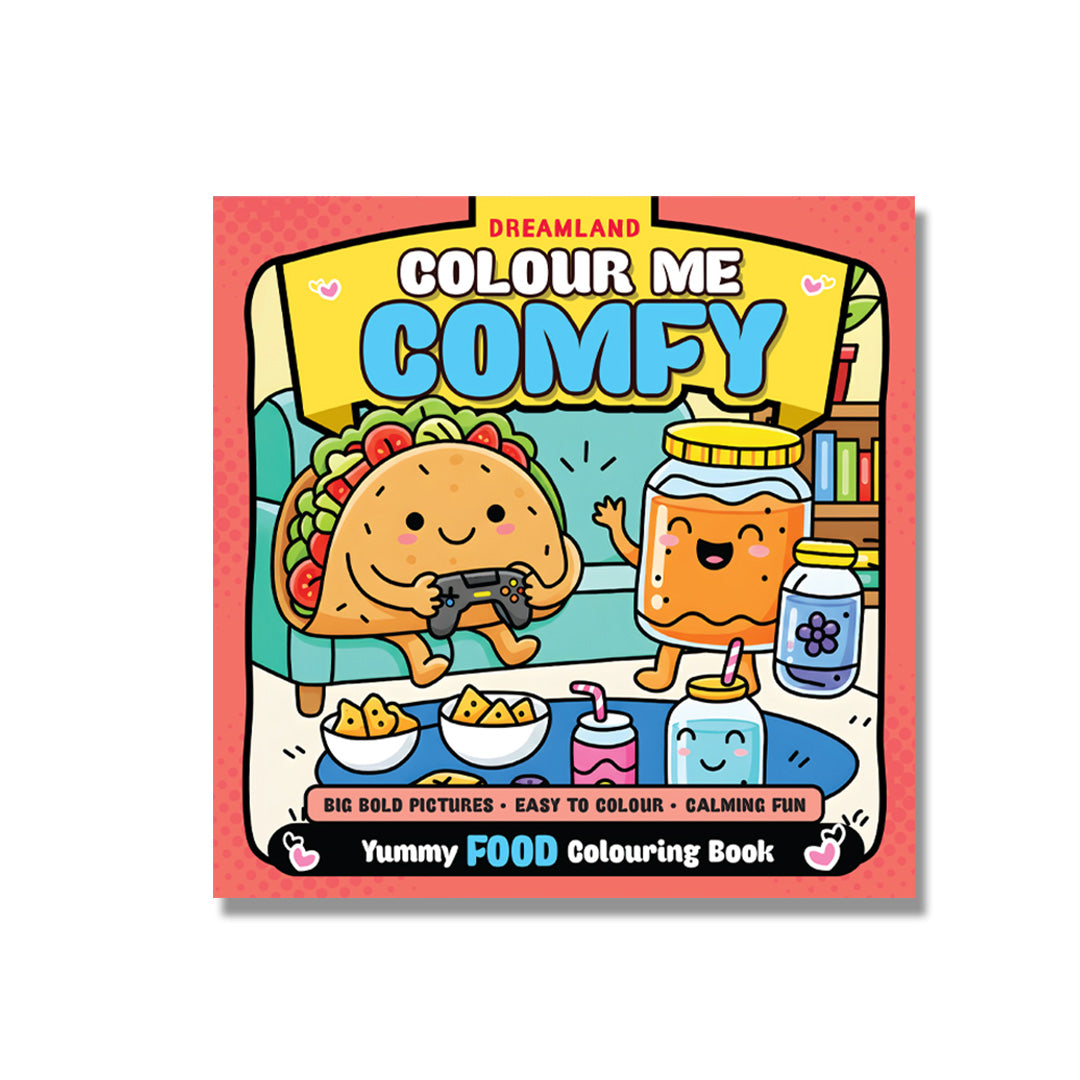 Dreamland Publications Colour Me Comfy: Feasty Food - Bold and Easy Food Colouring Book for All Ages | Fun and Simple Designs for Relaxation and Stress Relief