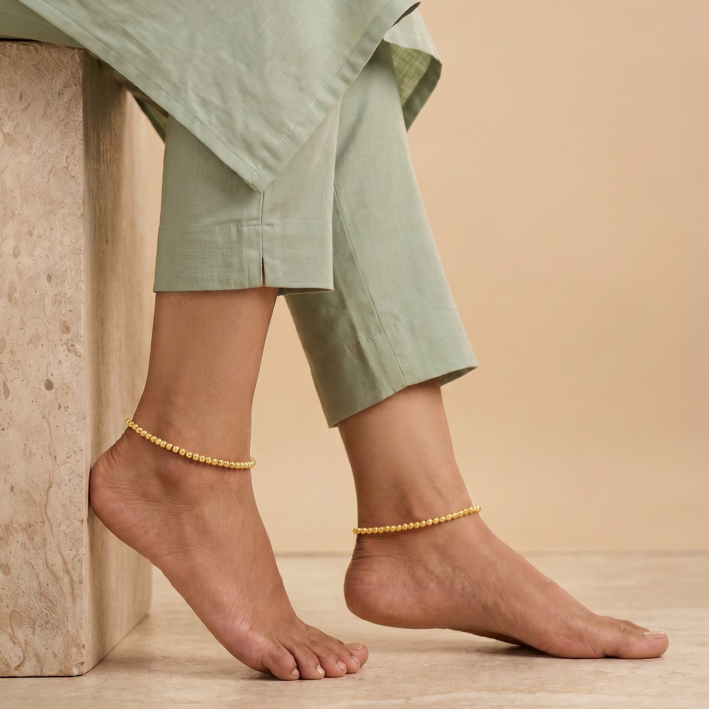 Golden Celeste Line Chain Anklet