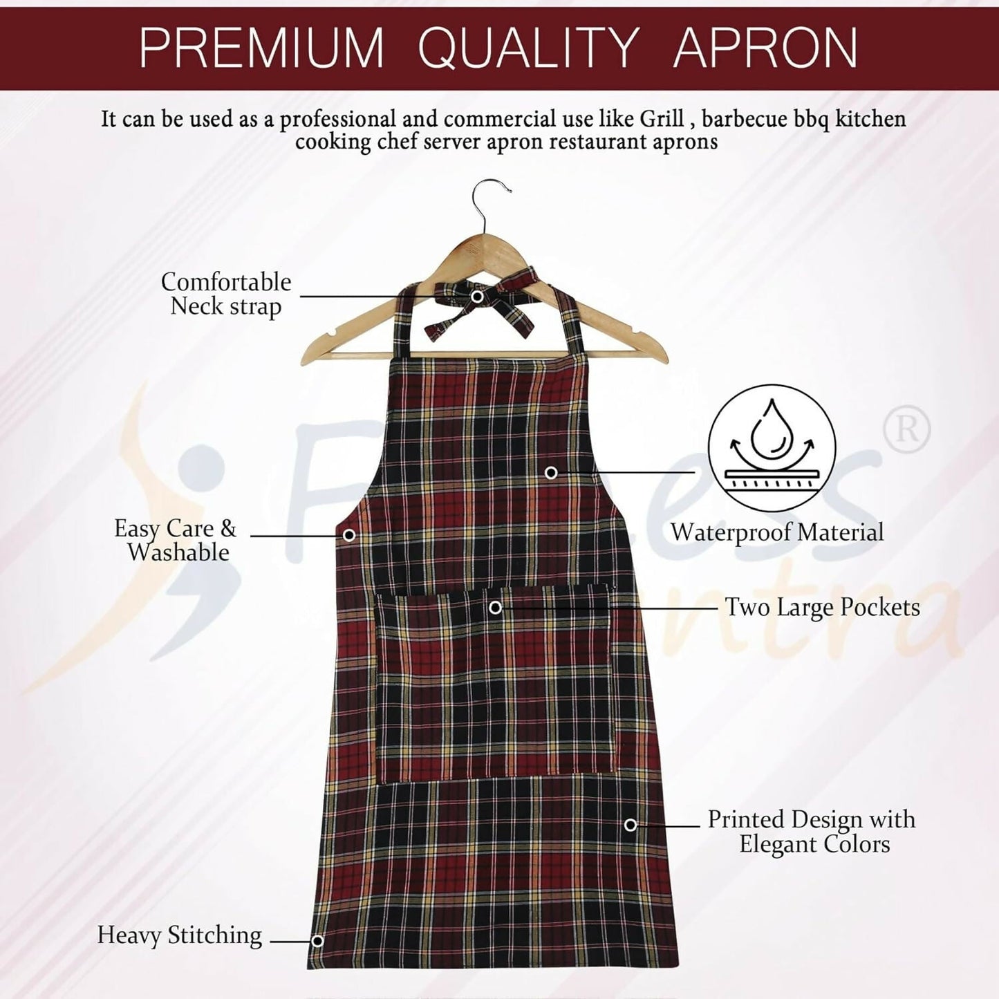 Fitness Mantra Waterproof Kitchen Apron For Men & Women-Multicolour