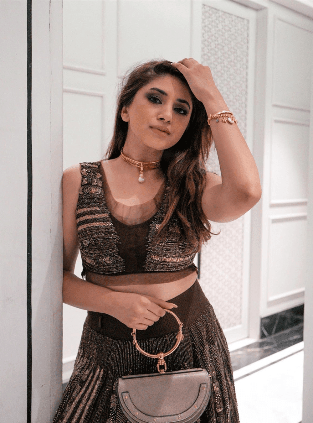 Aashna Shroff Wearing Myriad Choker Necklace