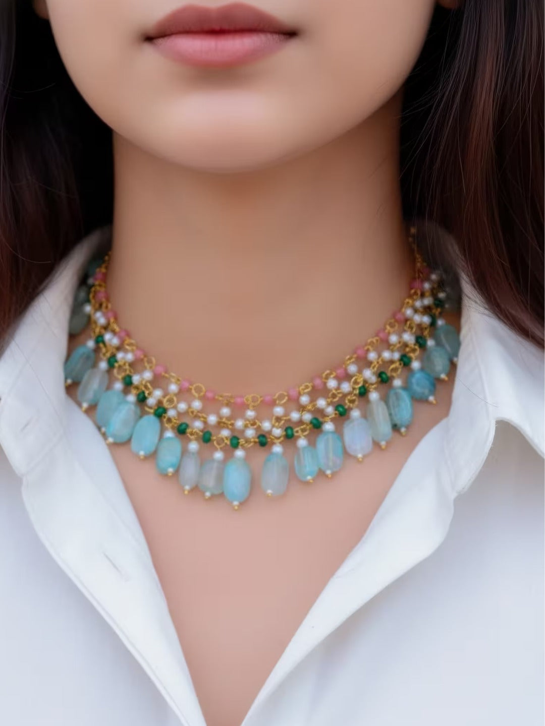 Aqua Bloom Harmony Necklace
