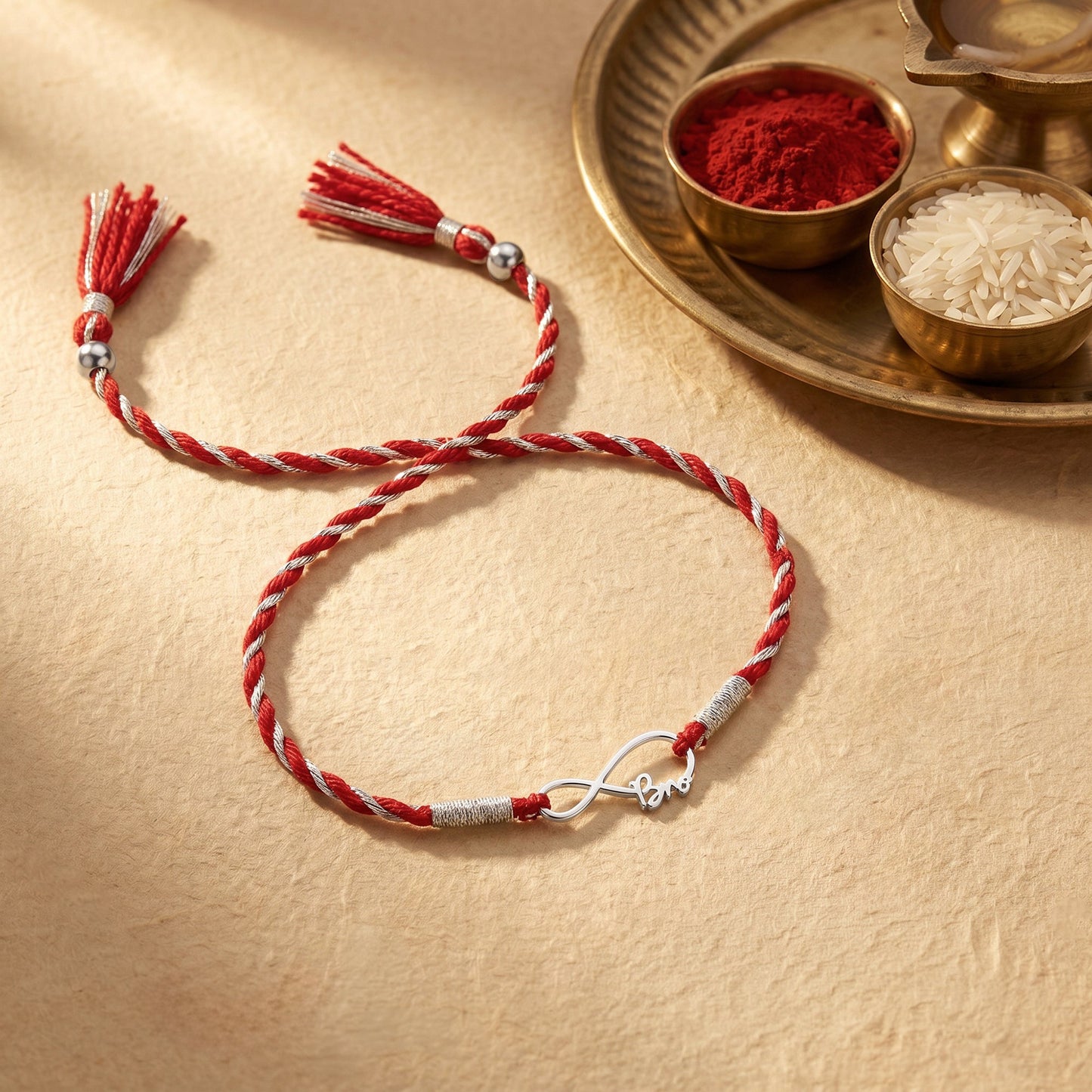 Silver Divine Infinity Rakhi