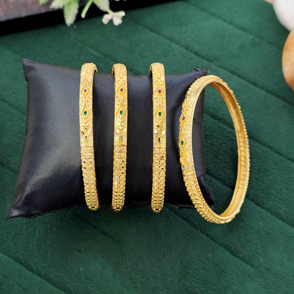 JS Fashion Antique Designer Gold Bangles Set For Women
